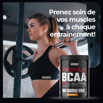 Premium BCAA 8:1:1 + L-Glutamine - Pot de 500 Gr