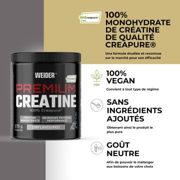 Premium Creatine 100% Creapure® - Pot de 375 Gr