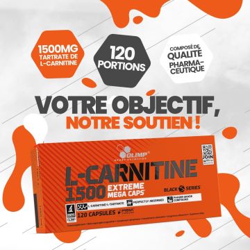 L-Carnitine 1500 Extreme Mega Caps - Boite de 120 Caps