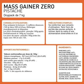 Mass Gainer Zero - Pot de 7 Kg