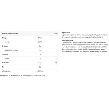 Glutamine 1400 Mega Caps - 120 Gélules