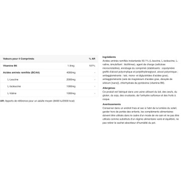 BCAA+B6 - 100 Comprimés