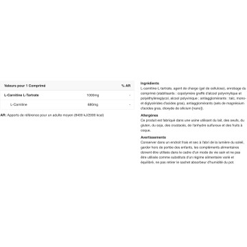 L-Carnitine 1000 - 30 Comprimés