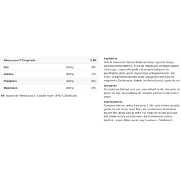 Calcium Zinc Magnesium - 100 Comprimés