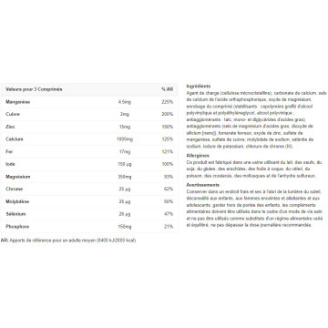 Multi Mineral Complex - 100 Comprimés