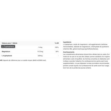 L-Tryptophane - 60 Gélules